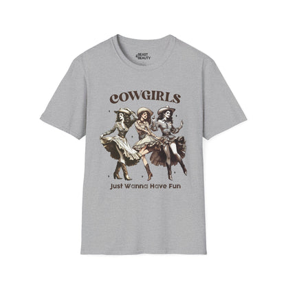 cowgirls just wanna have fun t-shirt sport grey t-shirt uk cowgirl gift idea