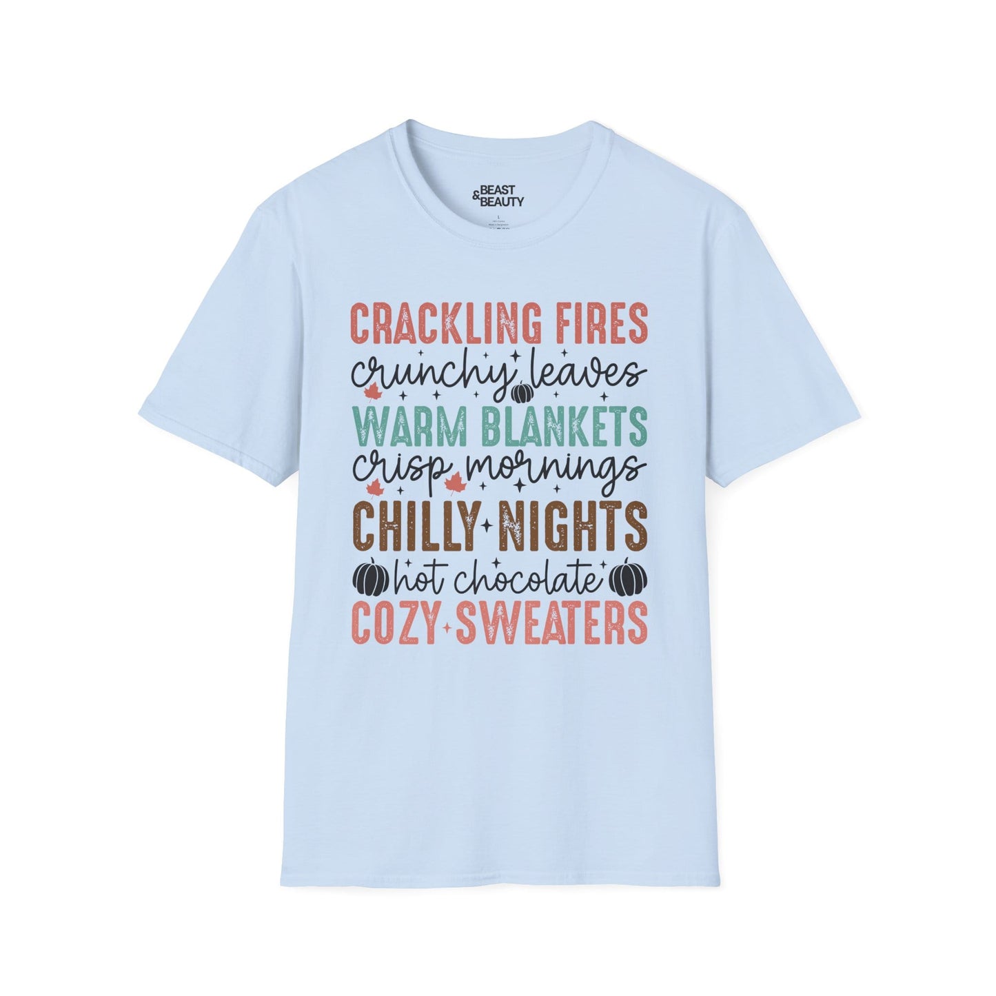 cozy fall vibes t-shirt light blue t-shirt uk gift gift idea