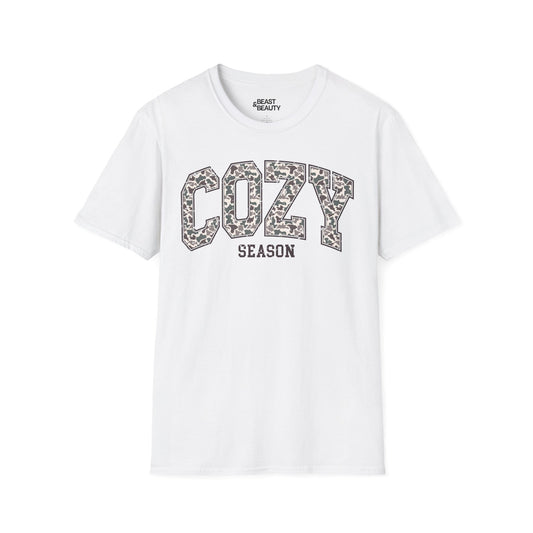 cozy season leopard print t-shirt white t-shirt uk coquette gift idea