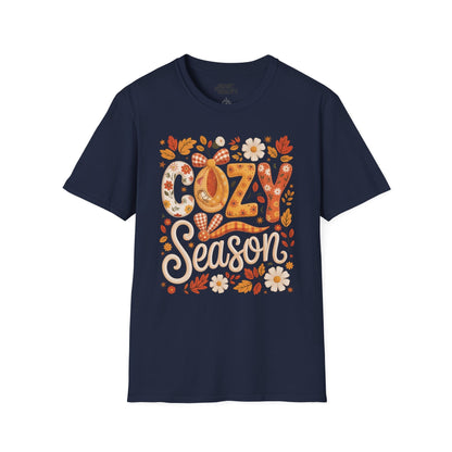 cozy season t-shirt navy t-shirt uk gift gift idea