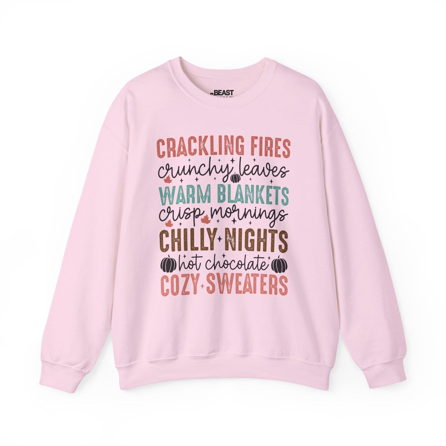 crackling fires crunchy leaves sweatshirt light pink sweatshirt uk gift gift idea