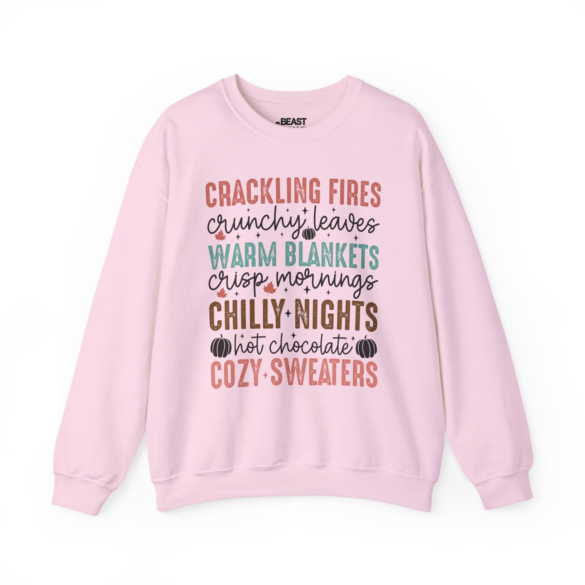 crackling fires crunchy leaves sweatshirt light pink sweatshirt uk gift gift idea