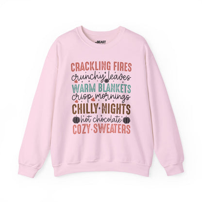 crackling fires crunchy leaves sweatshirt light pink sweatshirt uk gift gift idea
