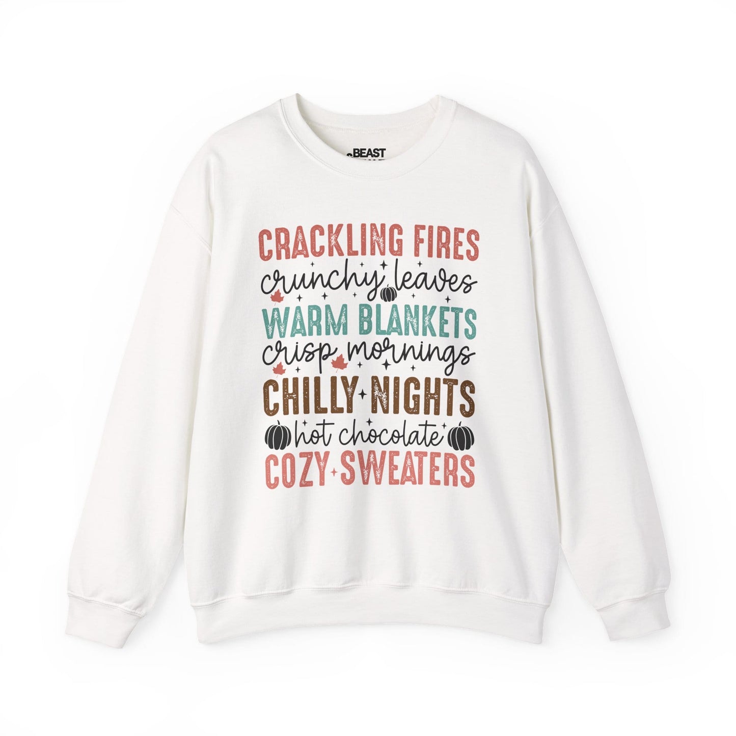 crackling fires crunchy leaves sweatshirt white sweatshirt uk gift gift idea