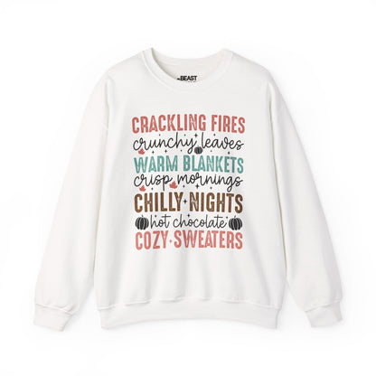 crackling fires crunchy leaves sweatshirt white sweatshirt uk gift gift idea