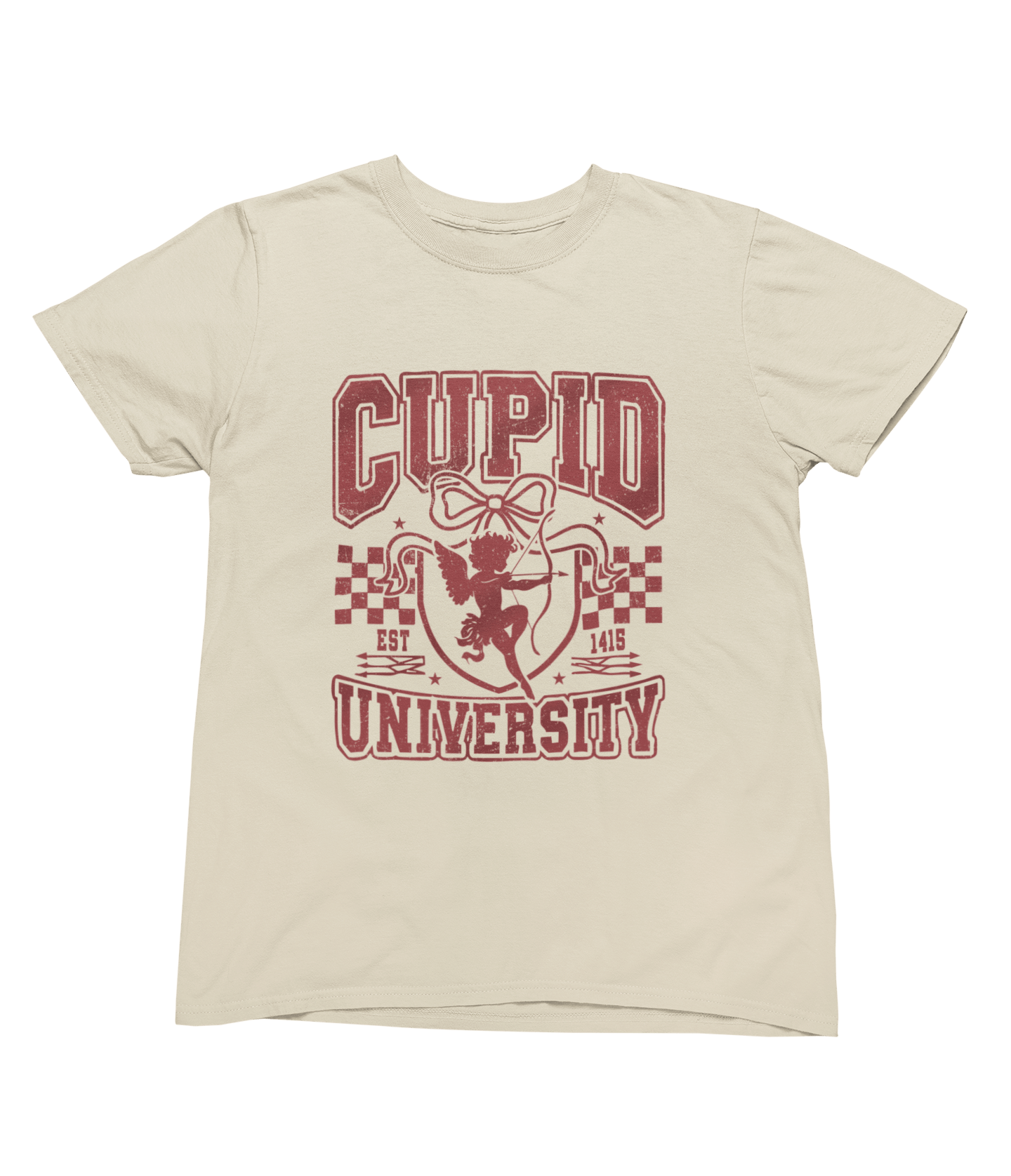 Valentine's Day - Cupid University T-Shirt/Sweatshirt T-Shirt / Small / Beige gift_idea unique_gift personalised_gift