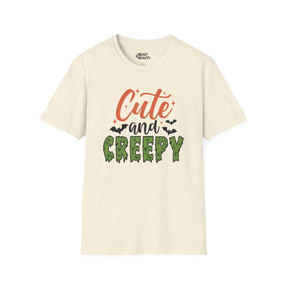 Cute And Creepy Halloween Graphic T-Shirt for Adults Natural / S gift_idea unique_gift personalised_gift