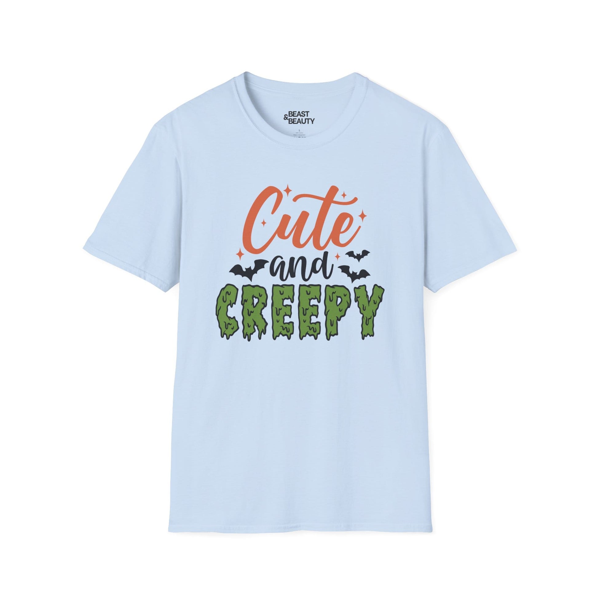 Cute And Creepy Halloween Graphic T-Shirt for Adults Light Blue / S gift_idea unique_gift personalised_gift
