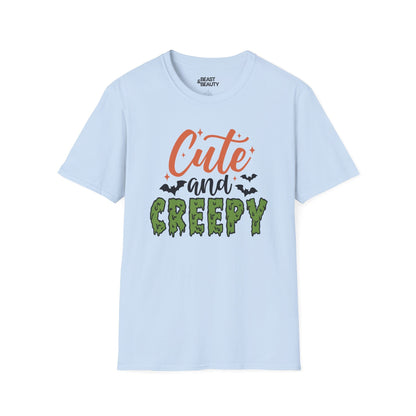 Cute And Creepy Halloween Graphic T-Shirt for Adults Light Blue / S gift_idea unique_gift personalised_gift
