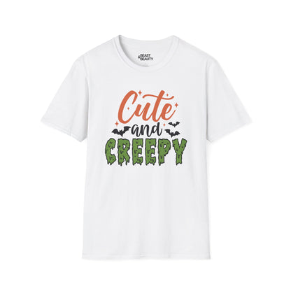 Cute And Creepy Halloween Graphic T-Shirt for Adults White / S gift_idea unique_gift personalised_gift