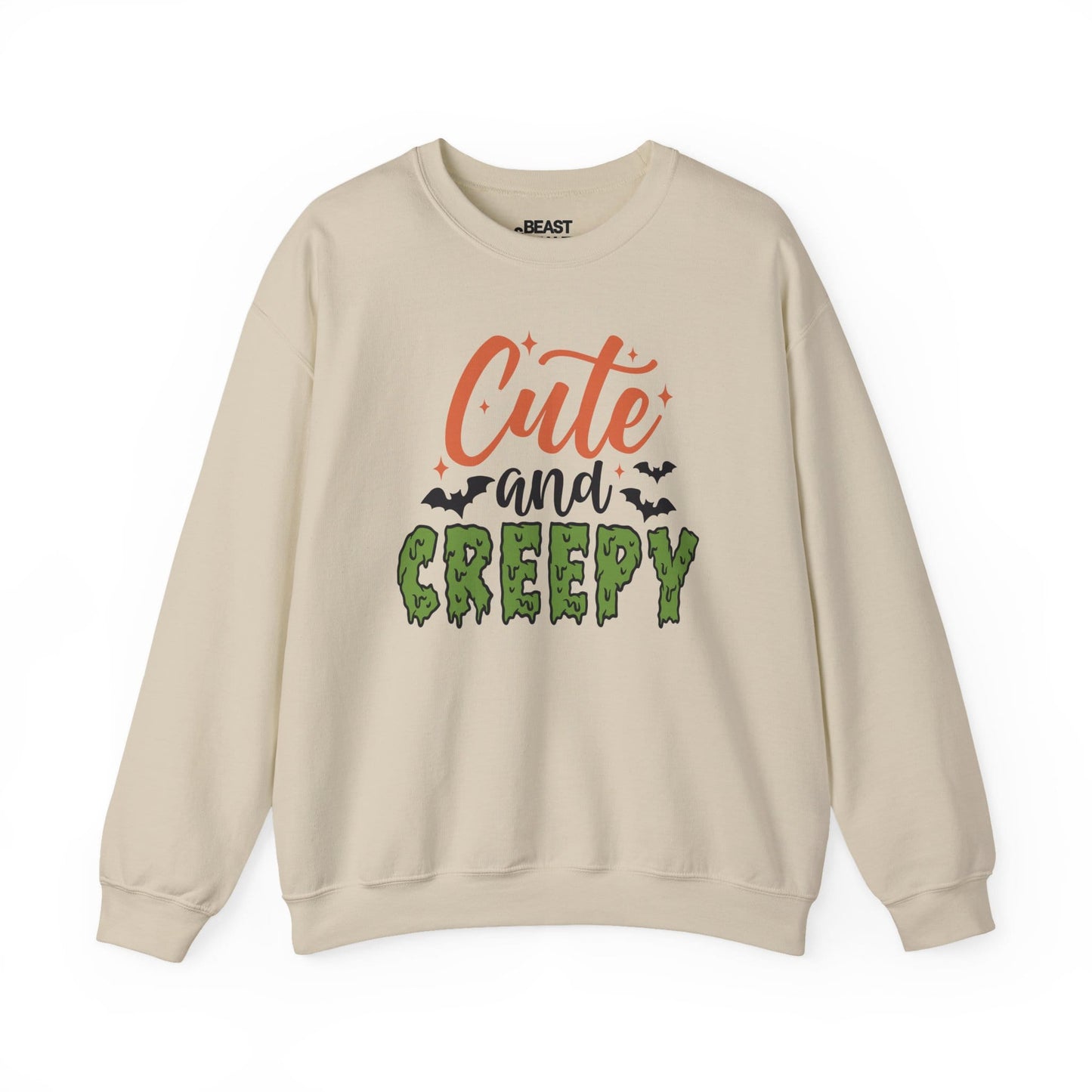 Cute and Creepy Halloween Sweatshirt Sand / S gift_idea unique_gift personalised_gift
