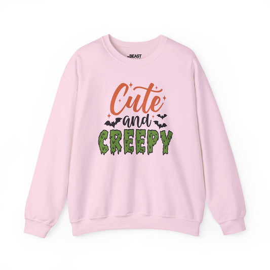 Cute and Creepy Halloween Sweatshirt Light Pink / S gift_idea unique_gift personalised_gift