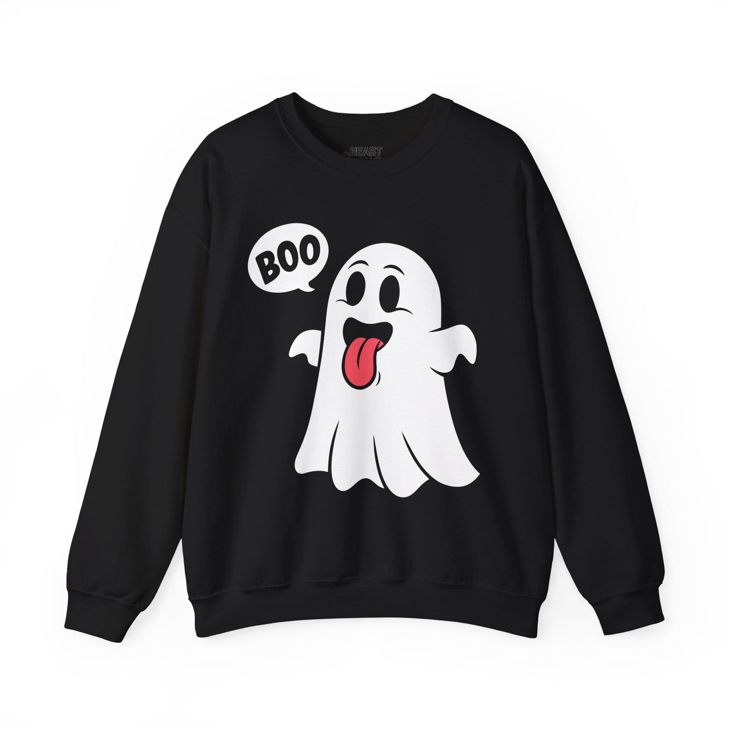 Cute Boo Ghost Halloween Sweatshirt Black / S gift_idea unique_gift personalised_gift