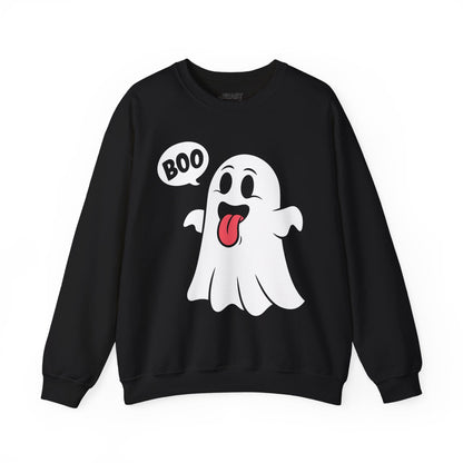 Cute Boo Ghost Halloween Sweatshirt Black / S gift_idea unique_gift personalised_gift