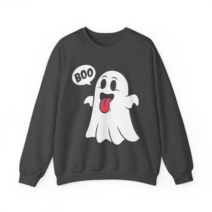 Cute Boo Ghost Halloween Sweatshirt Dark Heather / S gift_idea unique_gift personalised_gift