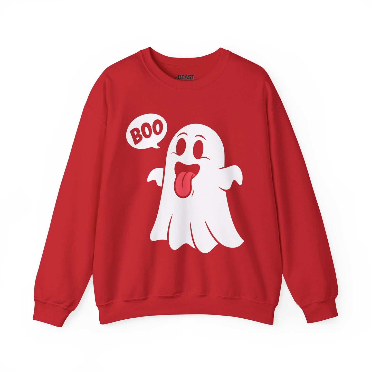 Cute Boo Ghost Halloween Sweatshirt Red / S gift_idea unique_gift personalised_gift