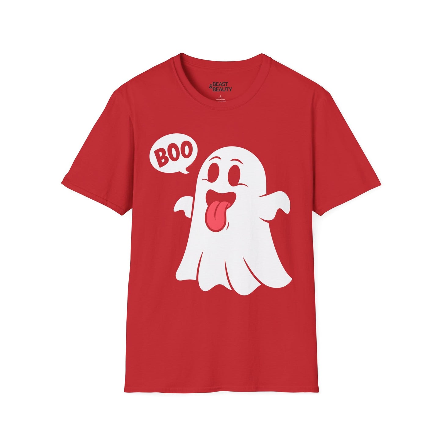 Cute Boo Ghost Halloween T-Shirt Red / S gift_idea unique_gift personalised_gift