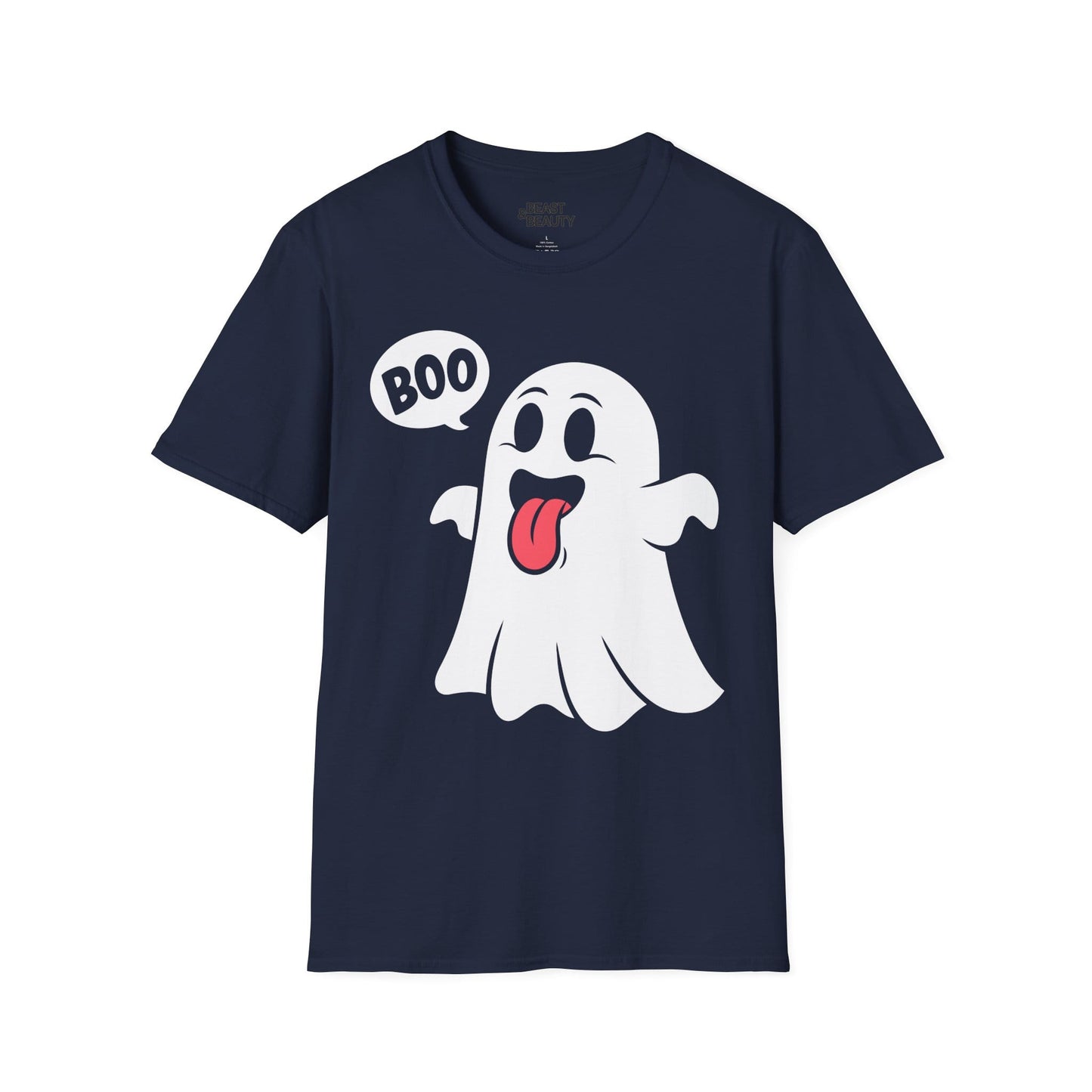 Cute Boo Ghost Halloween T-Shirt Navy / S gift_idea unique_gift personalised_gift