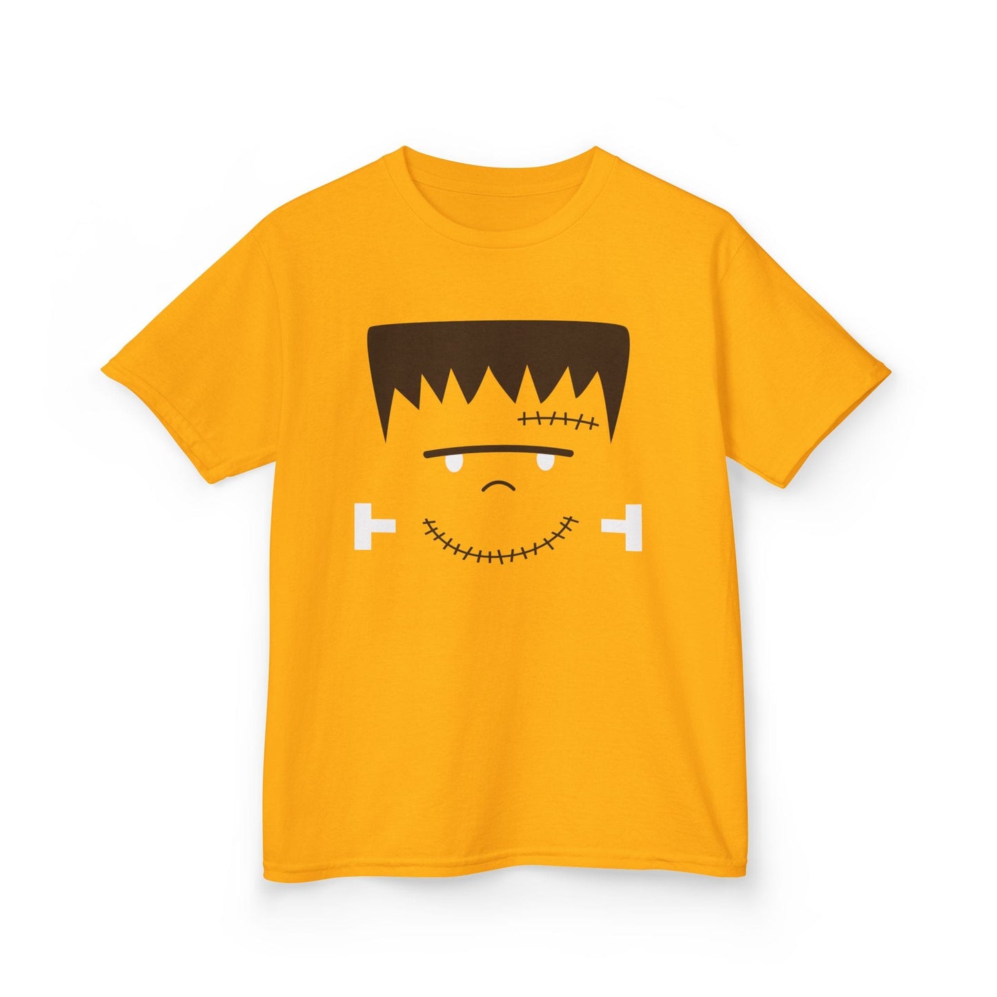 Cute Frankenstein Face Halloween Kids T-Shirt Gold / XS gift_idea unique_gift personalised_gift