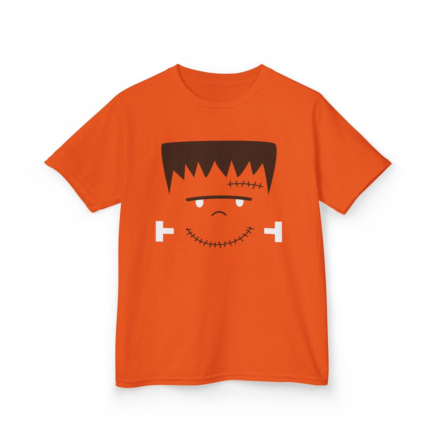 Cute Frankenstein Face Halloween Kids T-Shirt Orange / XS gift_idea unique_gift personalised_gift