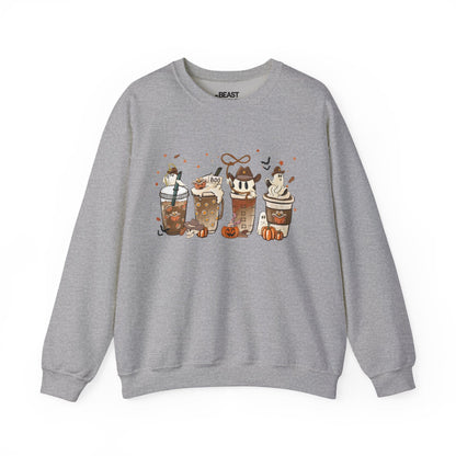 Cute Halloween Coffee Ghost Sweatshirt Sport Grey / S gift_idea unique_gift personalised_gift
