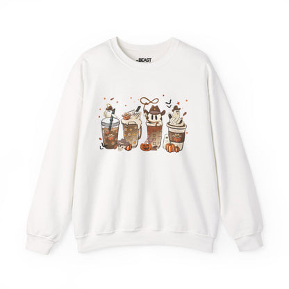 Cute Halloween Coffee Ghost Sweatshirt White / S gift_idea unique_gift personalised_gift