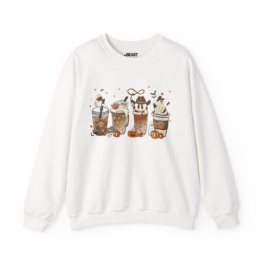 Cute Halloween Coffee Ghost Sweatshirt White / S gift_idea unique_gift personalised_gift