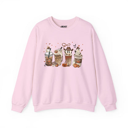 Cute Halloween Coffee Ghost Sweatshirt Light Pink / S gift_idea unique_gift personalised_gift