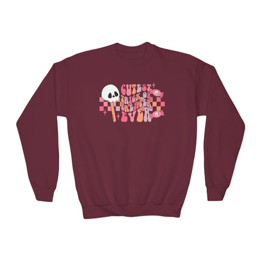Cutest Trick Or Treater Ever Kids Halloween Sweatshirt Maroon / XS gift_idea unique_gift personalised_gift