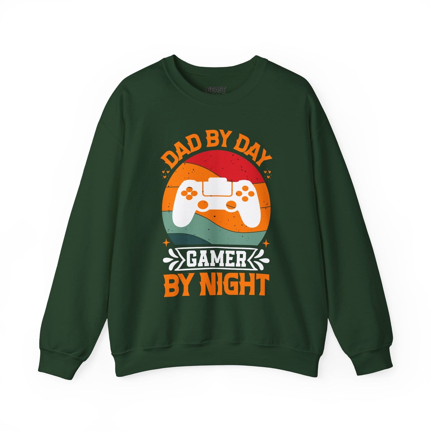 dad by day gamer by night sweatshirt forest green sweatshirt uk Father's Day gift idea