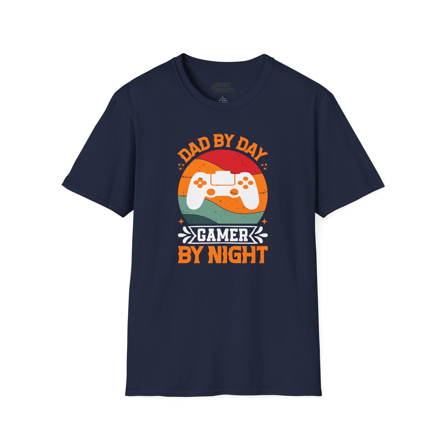 dad by day gamer by night t-shirt navy t-shirt uk Father's Day gift idea