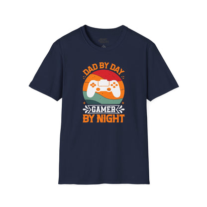 dad by day gamer by night t-shirt navy t-shirt uk Father's Day gift idea