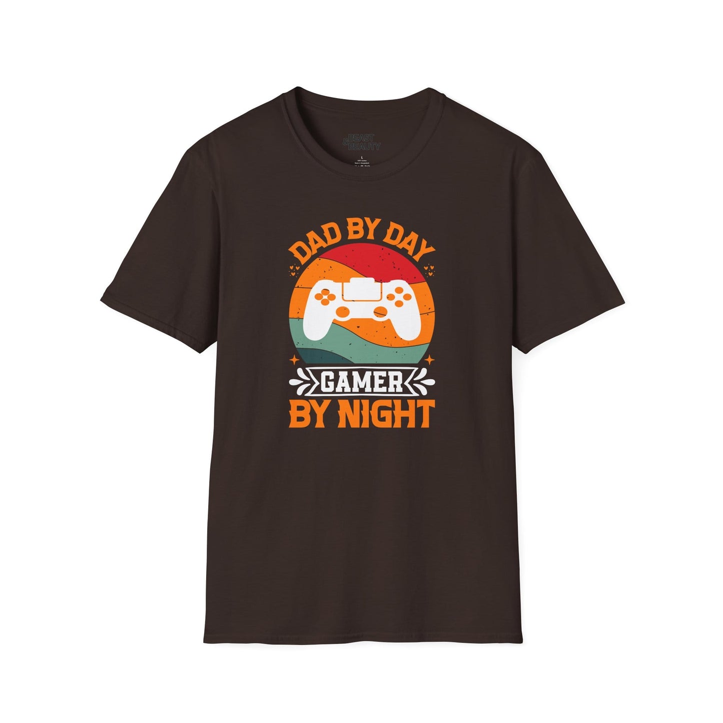 dad by day gamer by night t-shirt dark chocolate t-shirt uk Father's Day gift idea