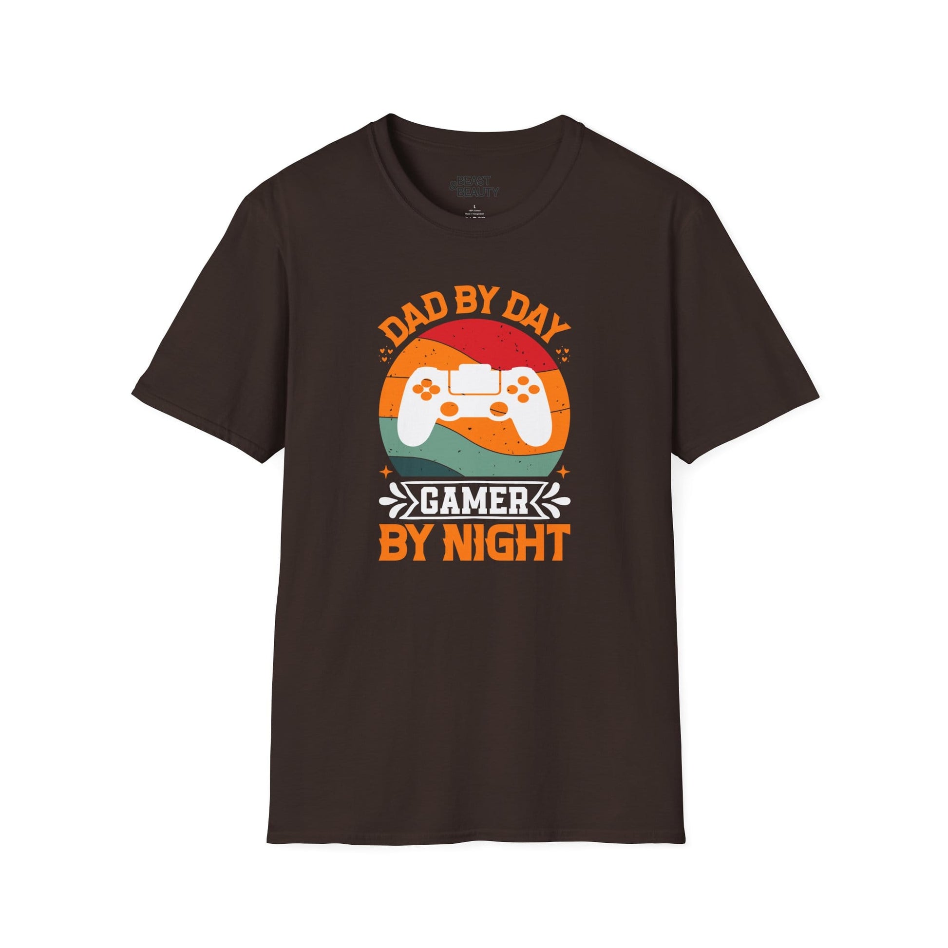 dad by day gamer by night t-shirt dark chocolate t-shirt uk Father's Day gift idea