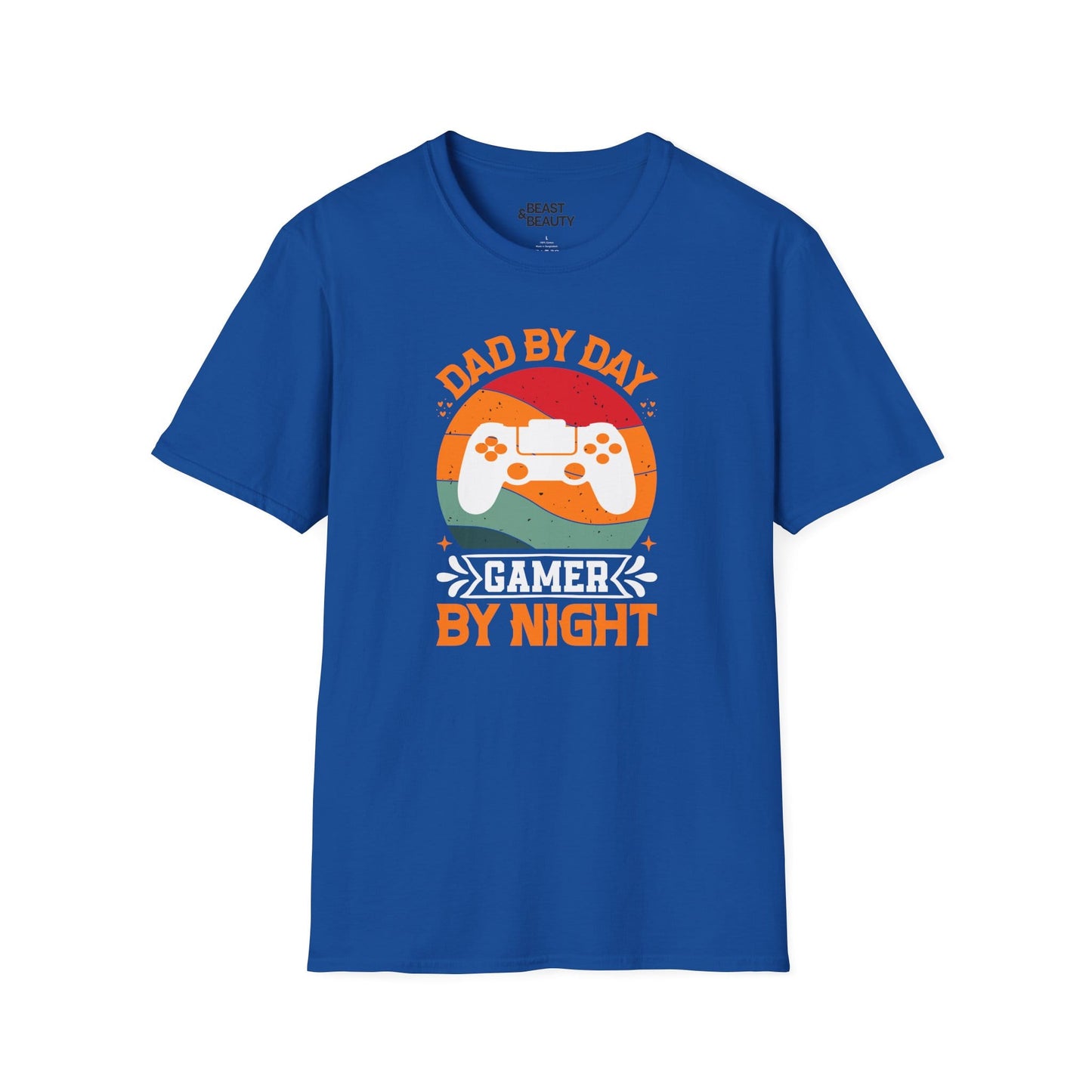 dad by day gamer by night t-shirt royal t-shirt uk Father's Day gift idea