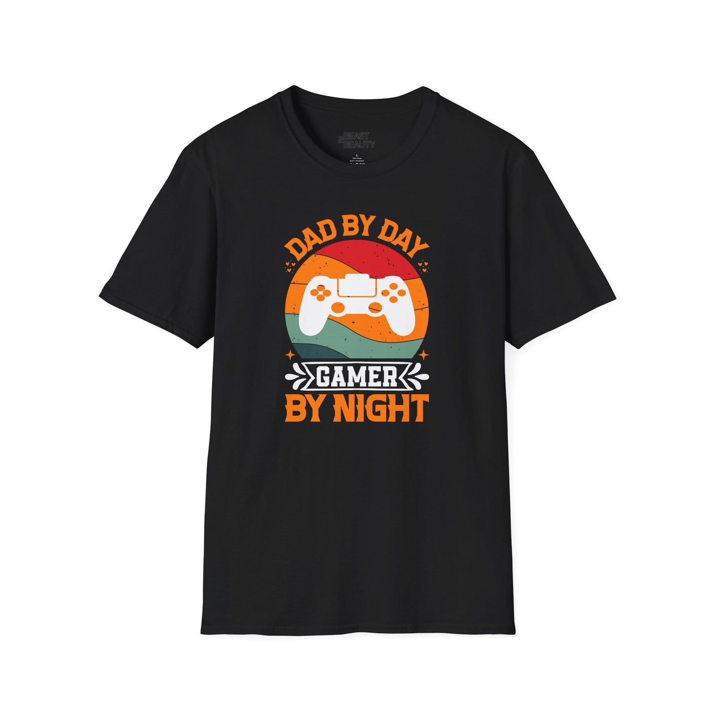 dad by day gamer by night t-shirt black t-shirt uk Father's Day gift idea