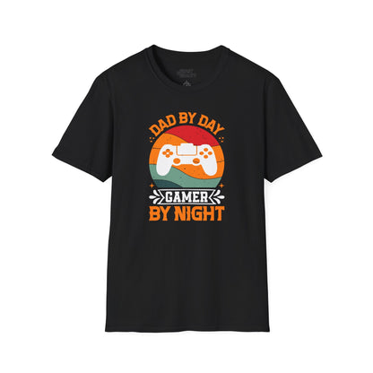 dad by day gamer by night t-shirt black t-shirt uk Father's Day gift idea
