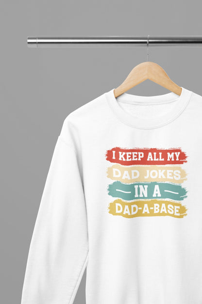 Dad Joke in a Dad - a - base Fathers Day Sweatshirt - Beast & Beauty Clothing LTD - Fathers Day Sweatshirt - small - White - 