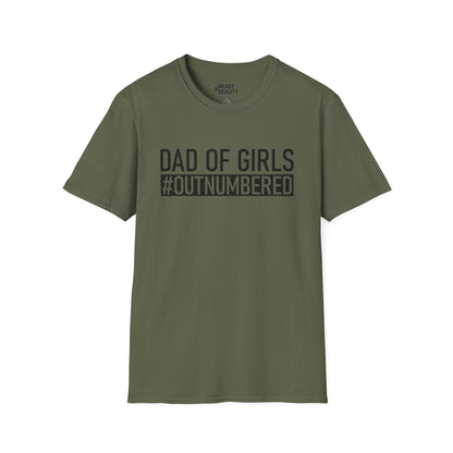 dad of girls outnumbered t-shirt military green t-shirt uk Father's Day gift idea