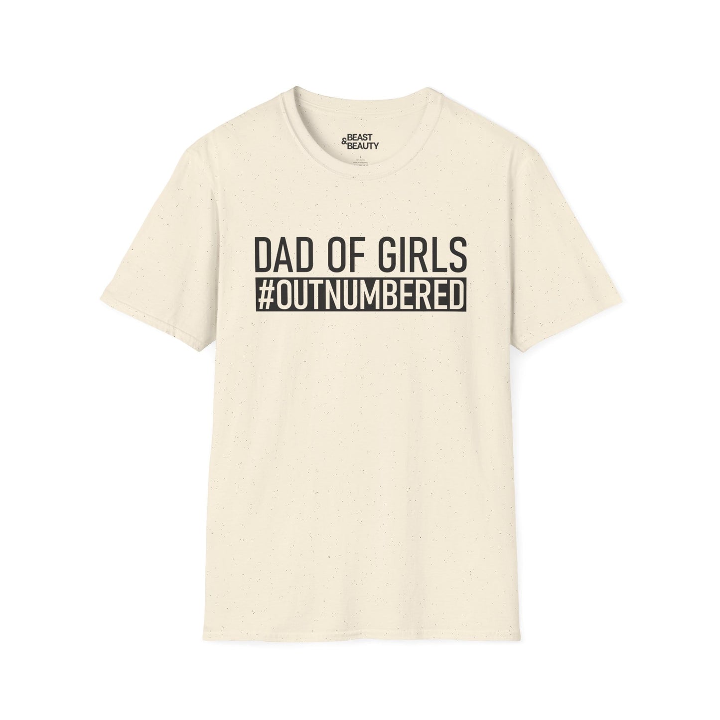 dad of girls outnumbered t-shirt natural t-shirt uk Father's Day gift idea
