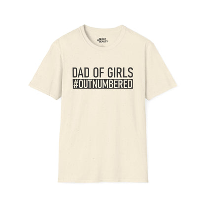 dad of girls outnumbered t-shirt natural t-shirt uk Father's Day gift idea
