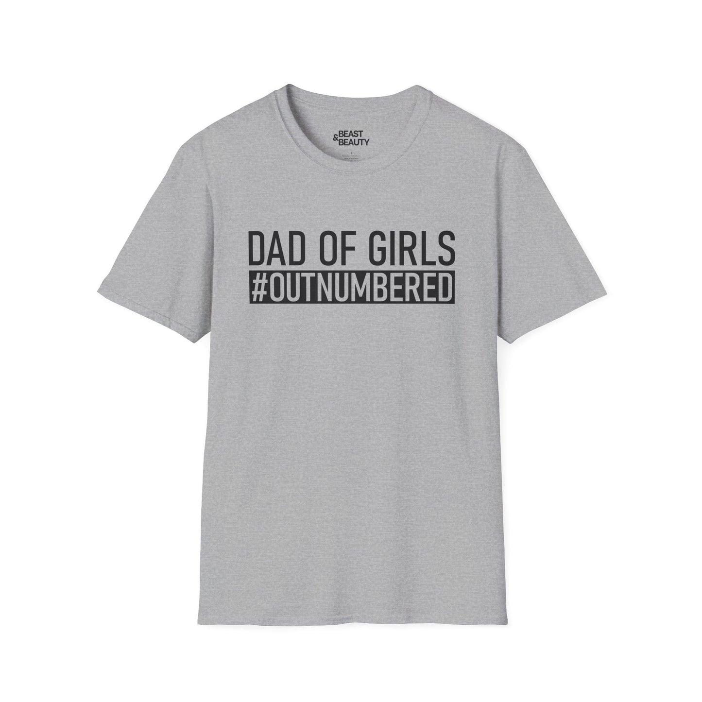 dad of girls outnumbered t-shirt sport grey t-shirt uk Father's Day gift idea