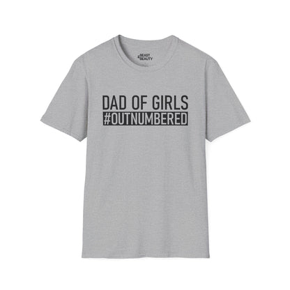 dad of girls outnumbered t-shirt sport grey t-shirt uk Father's Day gift idea
