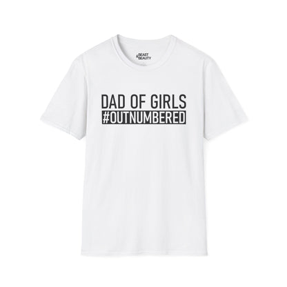 dad of girls outnumbered t-shirt white t-shirt uk Father's Day gift idea