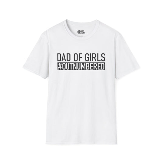dad of girls outnumbered t-shirt white t-shirt uk Father's Day gift idea
