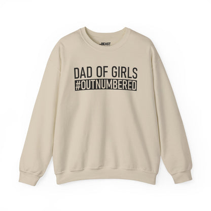 dad of girls outnumbered sweatshirt sand sweatshirt uk Father's Day gift idea