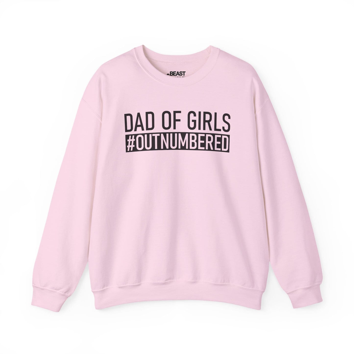 dad of girls outnumbered sweatshirt light pink sweatshirt uk Father's Day gift idea