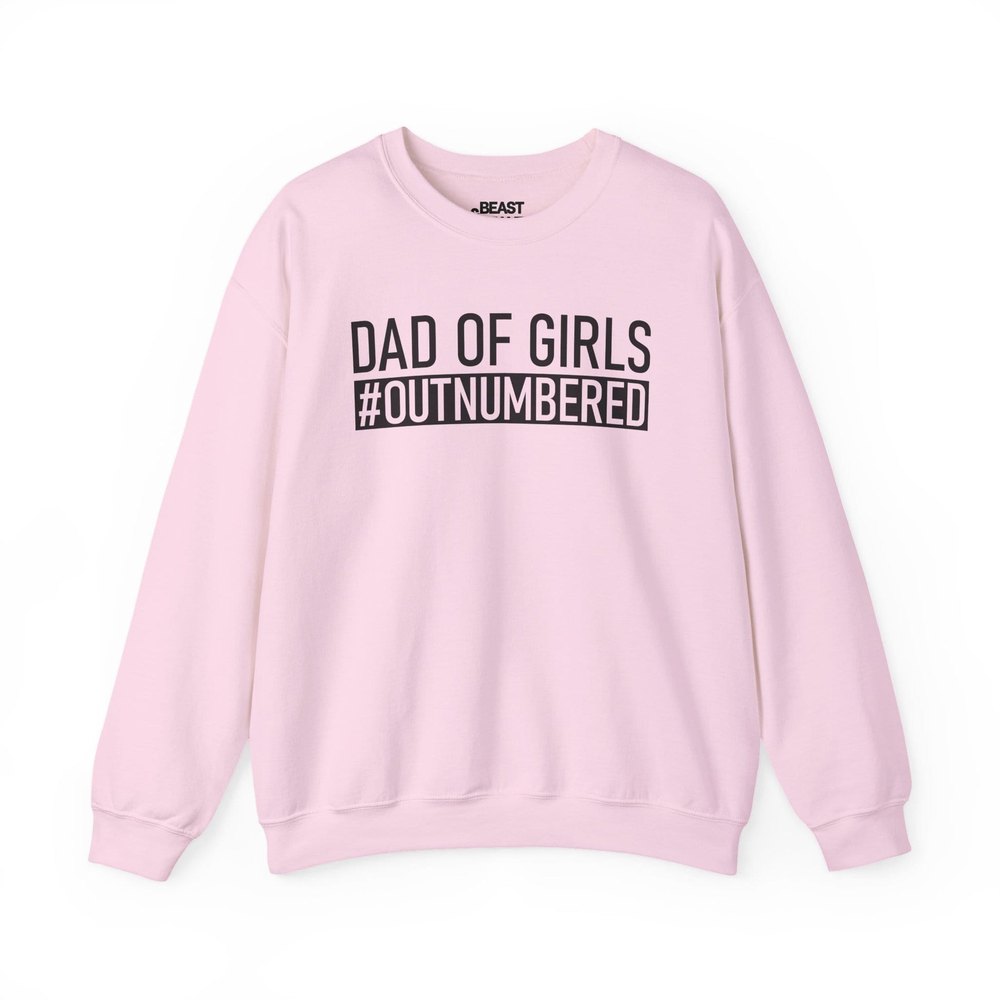 dad of girls outnumbered sweatshirt light pink sweatshirt uk Father's Day gift idea
