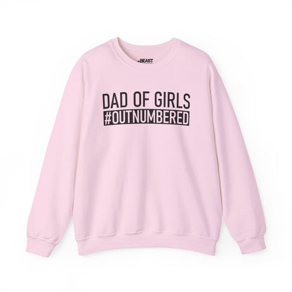 dad of girls outnumbered sweatshirt light pink sweatshirt uk Father's Day gift idea