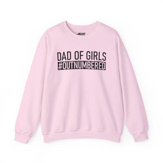 dad of girls outnumbered sweatshirt light pink sweatshirt uk Father's Day gift idea